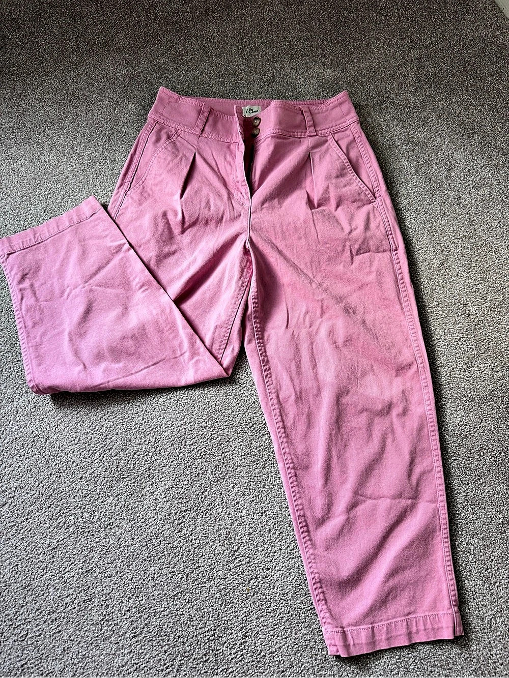 J.Crew Wide-Leg Pleated Pant Straight Leg Cotton Pants Pink Size 4